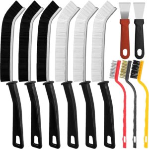 Zeuwets Spaltreinigungsbürste mit harten Borsten, 11PCS Eckenreinigungsbürsten, Crevice Cleaning Brush, Fugenreinigungsbürste Ecken Mehrzweck Cleaning Brush für Fliesen, Badezimmer, Küche, Automörtel