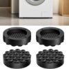 Schwingungsdämpfer Waschmaschine, 4 Stück Waschmaschine Unterlage Universal Anti Vibrationsdämpfer Gummi Antivibrationsmatte Waschmaschinen Dämpfer Antirutschmatte Füße für Kühlschrank (Schwarz)