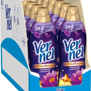 Vernel Aromatherapie Traumhafte Lotusblüte Weichspüler (12x32 Waschladungen), langanhaltender Wäscheduft mit ätherischen Ölen für 24/7 Frische, recycelbare Flasche