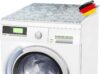 BAUHELD® Universal Waschmaschinen-Auflage [60x60cm] – Waschmaschinen-Abdeckung mit Vinyl-Beschichtung [Made in Germany] – Für Waschmaschine, Trockner, Küche, Wohnmobil, Badezimmer – Marble Grey